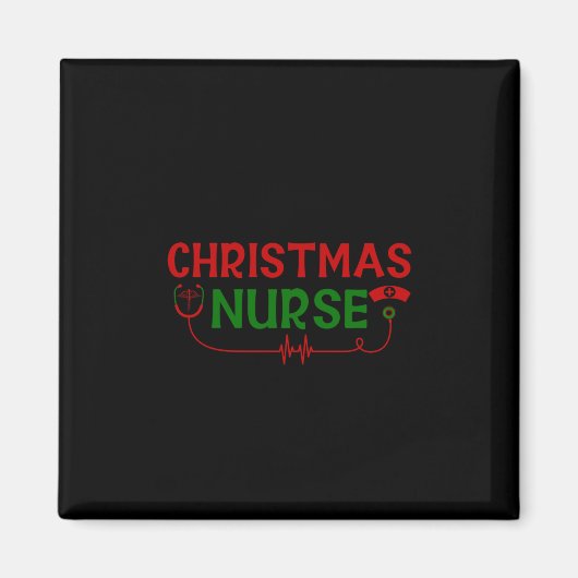 Aimant Infirmière Cadeau de Noël (Devant)