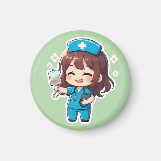 Aimant Infirmière Chibi Originale 2.0 - Énergie de Guéris (Devant)