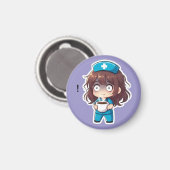 Aimant Infirmière Chibi Originale 2.0 - Épuisement Total (Recto/Verso)