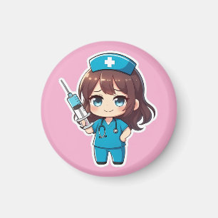 Aimant Infirmière Chibi Originale 2.0 - Soins de précisio
