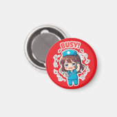 Aimant Infirmière Chibi Originale 3.0 - Occupée (Recto/Verso)