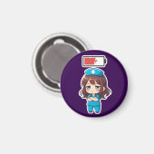 Aimant Infirmière Chibi Originale 3.0 - Sans pouvoir (Recto/Verso)