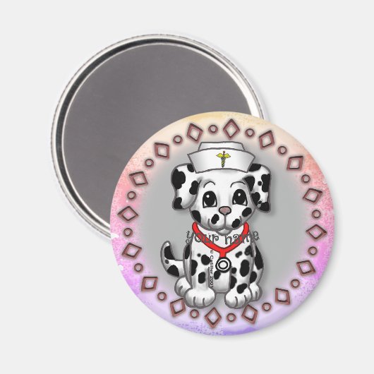 Aimant Infirmière Chien Chien Chien Chien Chien Chien Chi (Recto/Verso)