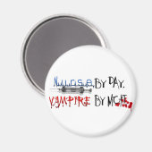 Aimant Infirmière de jour, Vampire de nuit (Recto/Verso)