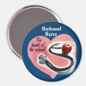 Aimant Infirmière de l'école Coeur de l'aimant de l'école (Recto/Verso)