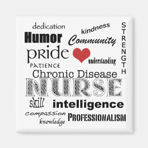 Aimant Infirmière de maladie chronique Attribut-Noire su