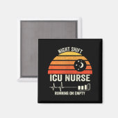 Aimant Infirmière De Nuit Et De Quart Icu Fonctionnant À (Recto/Verso)