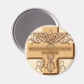 Aimant Infirmière de réadaptation Caduceus (Recto/Verso)