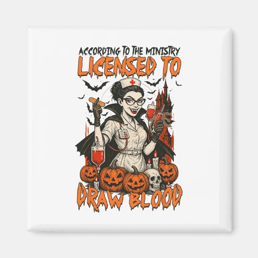 Aimant Infirmière De Saison Éffrayante Des Vibes D'Hallow (Devant)