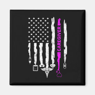 Aimant Infirmière de soins patriotiques drôles Drapeau Us