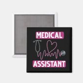 Aimant Infirmière de stéthoscope adjointe Médicale (Recto/Verso)
