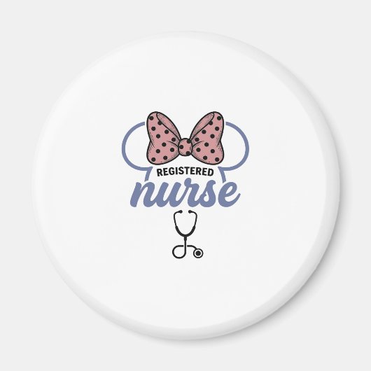 Aimant Infirmière diplômée Stéthoscope à ruban Graphique (Devant)