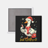 Aimant Infirmière d'oie simplement joyeuse Noël drôle d'o (Recto/Verso)