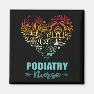 Aimant Infirmière en podiatrie cœur drôle vintage soins d
