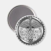Aimant Infirmière en soins cardiaques gris (Recto/Verso)