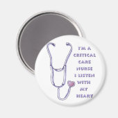 Aimant Infirmière en soins intensifs stéthoscope (Recto/Verso)