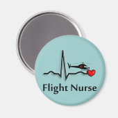 Aimant Infirmière en vol QRS et conception d'hélicoptère (Recto/Verso)