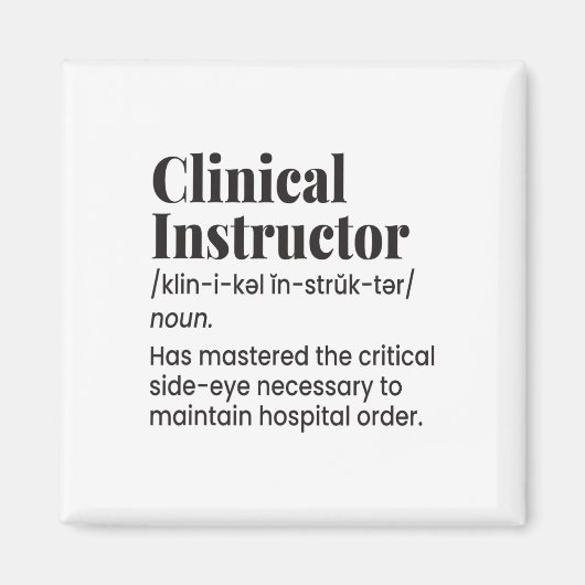 Aimant Infirmière enseignante instructrice clinique Défin (Devant)