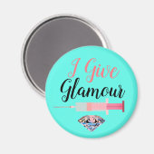 Aimant Infirmière glamour abattu turquoise rose mignon mé (Recto/Verso)