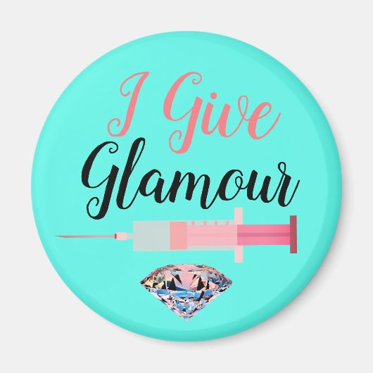 Aimant Infirmière glamour abattu turquoise rose mignon mé (Devant)