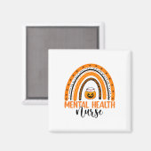 Aimant Infirmière Halloween Citrouille Rainbow santé ment (Recto/Verso)