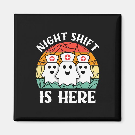 Aimant Infirmière Halloween Hommes Femmes Night Shift Cre (Devant)