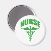 Aimant Infirmière inscrite Caduceus Green (Recto/Verso)