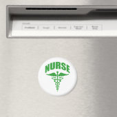 Aimant Infirmière inscrite Caduceus Green (In Situ (Lave-vaisselle))