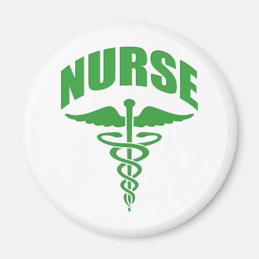 Aimant Infirmière inscrite Caduceus Green (Devant)