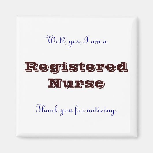 Aimant Infirmière inscrite, Merci (Devant)