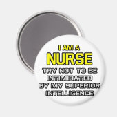 Aimant Infirmière...Intelligence supérieure (Recto/Verso)