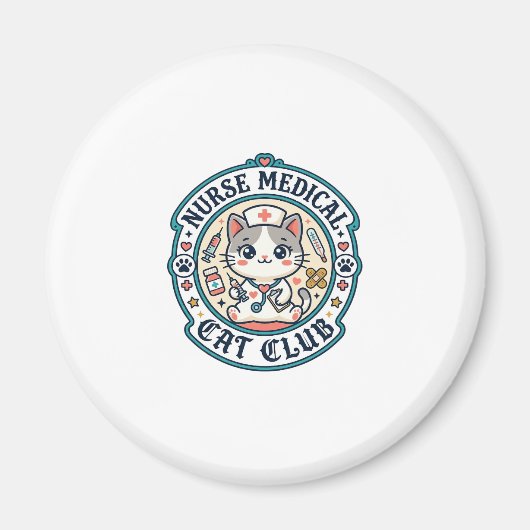 Aimant Infirmière médicale chat drôle conception amateur (Devant)