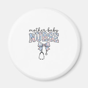 Aimant Infirmière Mère Bébé Chemise à nœud floral Design_