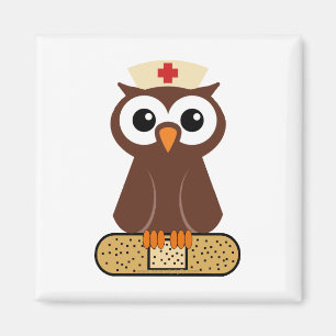 Aimant Infirmière Owl (avec bandaid)