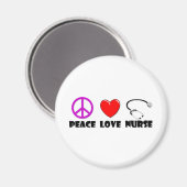Aimant Infirmière Peace Love (Recto/Verso)