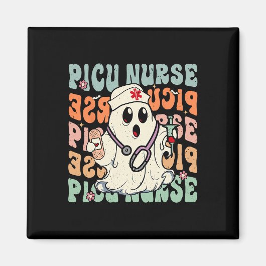 Aimant Infirmière PICU super Halloween Costume Peds Infir (Devant)