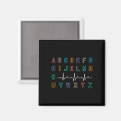 Aimant Infirmière Pqrst Test Abc's Ekg Strip Alphabet Fun (Recto/Verso)