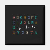 Aimant Infirmière Pqrst Test Abc's Ekg Strip Alphabet Fun (Devant)