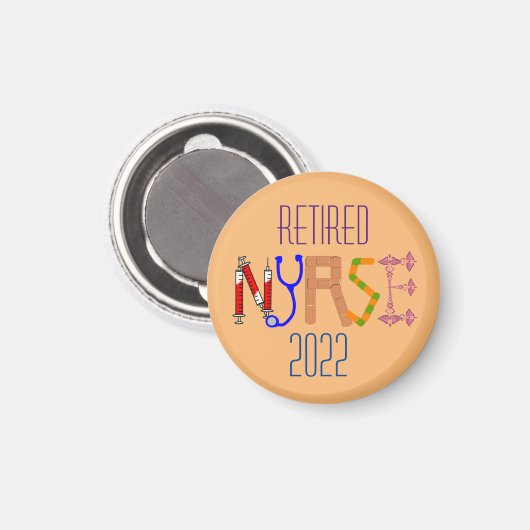 Aimant Infirmière retraitée 2022 en céramique (Recto/Verso)