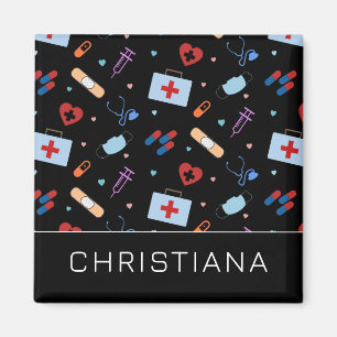 Aimant Infirmière RN personnalisée   Docteur Motif Médica