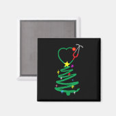Aimant Infirmière sapin de Noël Stethoscope Infirmières X (Recto/Verso)