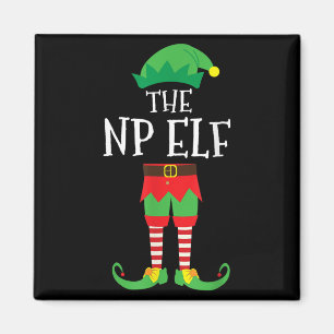 Aimant Infirmière Spécialisée Elf Party de Noël appariée