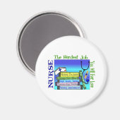 Aimant Infirmière "Travail le plus dur que vous aimerez j (Recto/Verso)