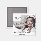 Aimant Infirmière Vintage Drôle Dans Un Hôpital Rétro (Recto/Verso)