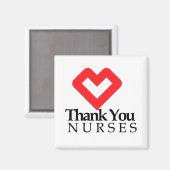 Aimant Infirmières Mercis | Coeur rouge (Recto/Verso)