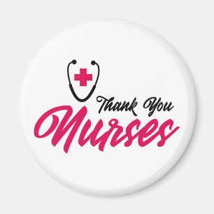 Aimant Infirmières Mercis Rose