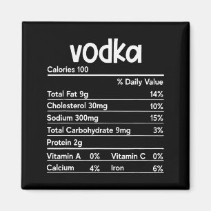 Aimant Informations nutritionnelles de la vodka Thanksgiv