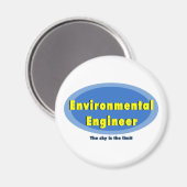 Aimant Ingénieur de l'environnement bleu ovale (Recto/Verso)