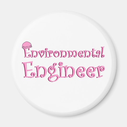 Aimant Ingénieur De l'environnement rose (Devant)