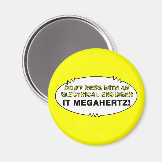 Aimant Ingénieur électrique Megahertz Oval (Recto/Verso)